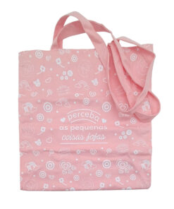 Ecobag com profundidade em sarja com alça do próprio material